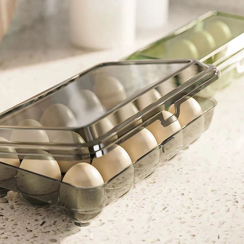 10/15 Grids Eggs Storage Box Plastic Transparent Portable Egg Fresh-keeping Case Refrigerator Storage Container Kitchen Tool - Ammpell