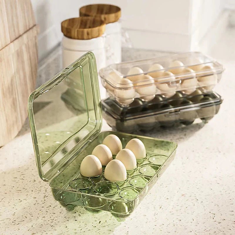 10/15 Grids Eggs Storage Box Plastic Transparent Portable Egg Fresh-keeping Case Refrigerator Storage Container Kitchen Tool - Ammpell