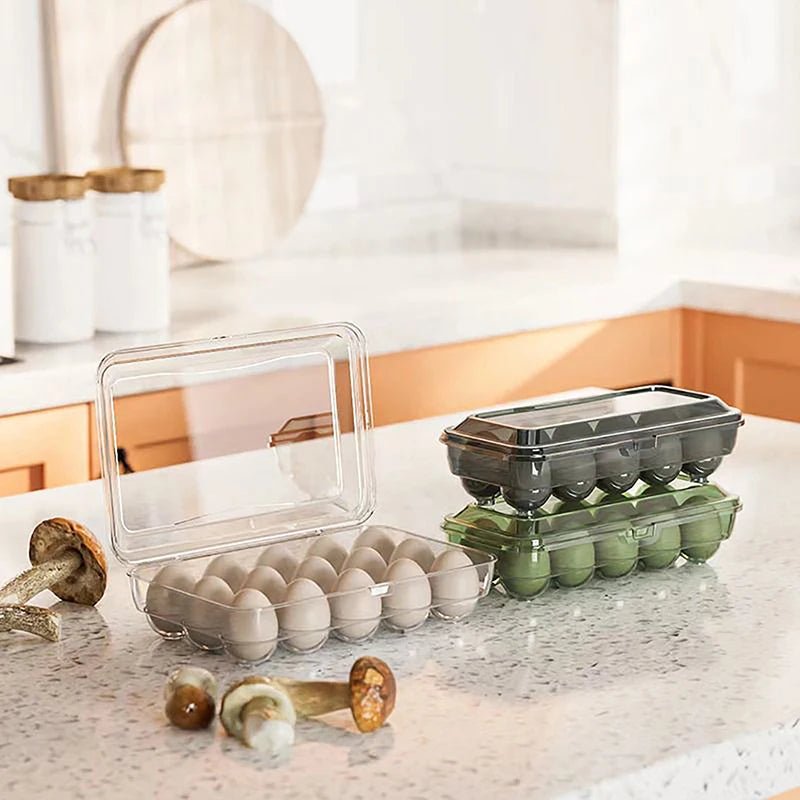 10/15 Grids Eggs Storage Box Plastic Transparent Portable Egg Fresh-keeping Case Refrigerator Storage Container Kitchen Tool - Ammpell
