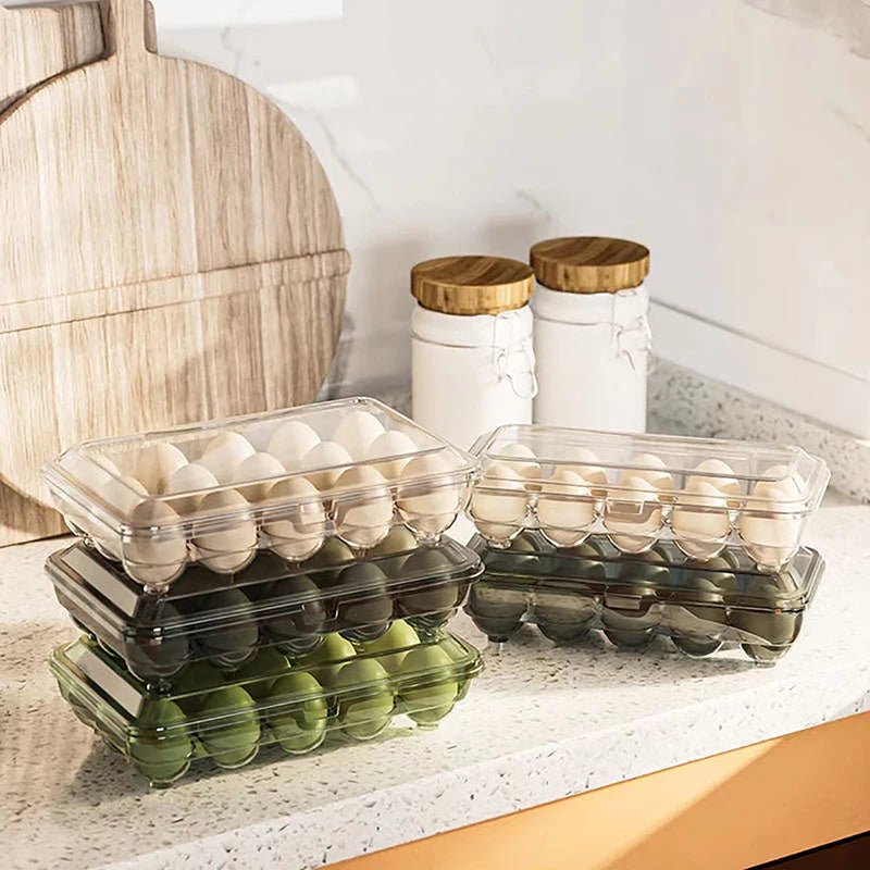 10/15 Grids Eggs Storage Box Plastic Transparent Portable Egg Fresh-keeping Case Refrigerator Storage Container Kitchen Tool - Ammpell