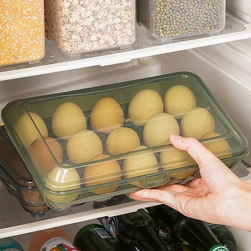 10/15 Grids Eggs Storage Box Plastic Transparent Portable Egg Fresh-keeping Case Refrigerator Storage Container Kitchen Tool - Ammpell
