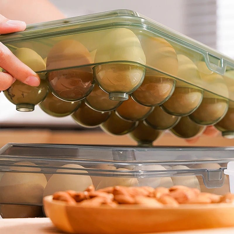 10/15 Grids Eggs Storage Box Plastic Transparent Portable Egg Fresh-keeping Case Refrigerator Storage Container Kitchen Tool - Ammpell