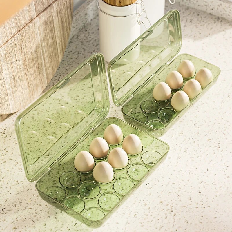 10/15 Grids Eggs Storage Box Plastic Transparent Portable Egg Fresh-keeping Case Refrigerator Storage Container Kitchen Tool - Ammpell