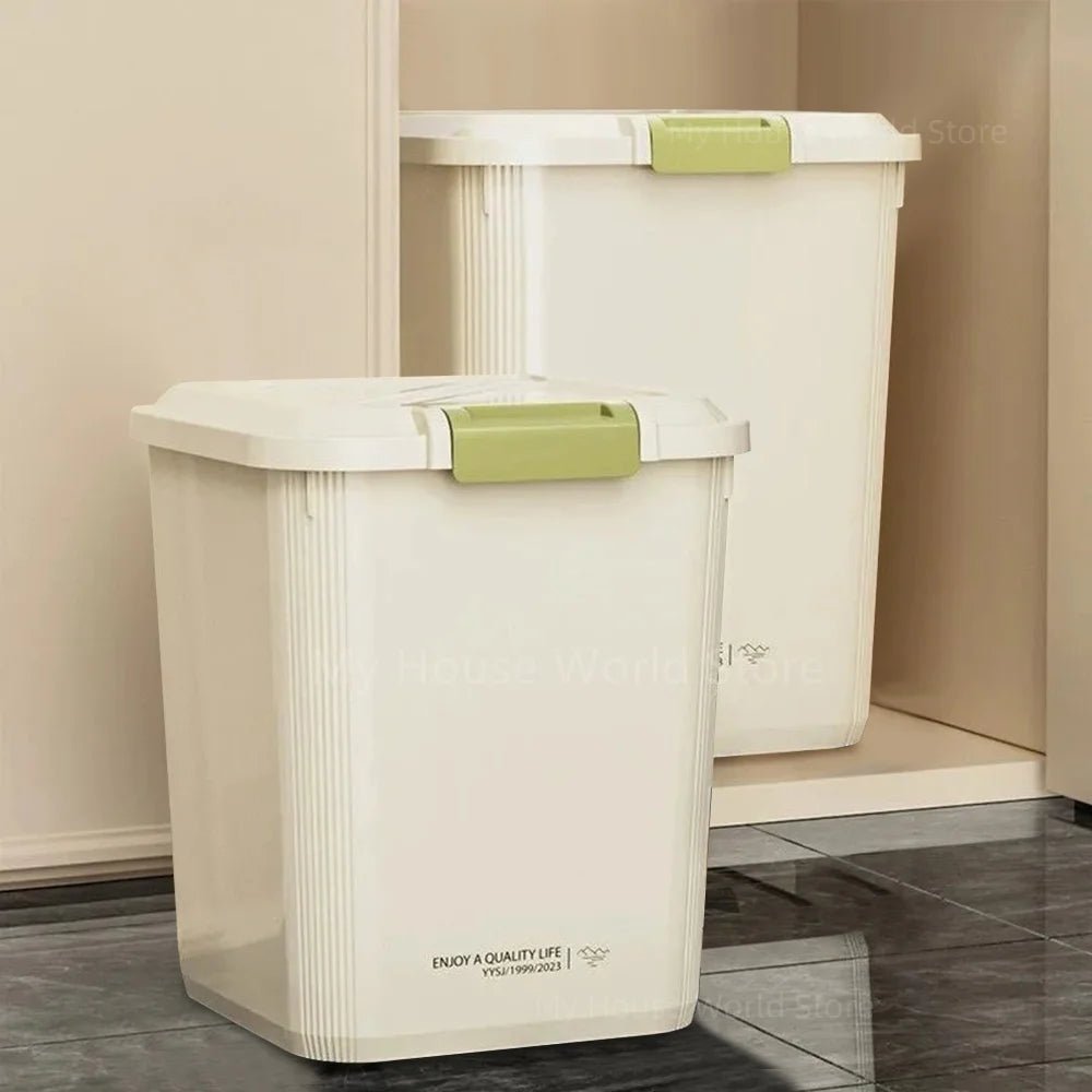 10KG Rice Container Rice Storage Box Sealed Cereal Dispenser with Buckle Insect Proof Grain Pet Food Container Kitchen Organizer - Ammpell