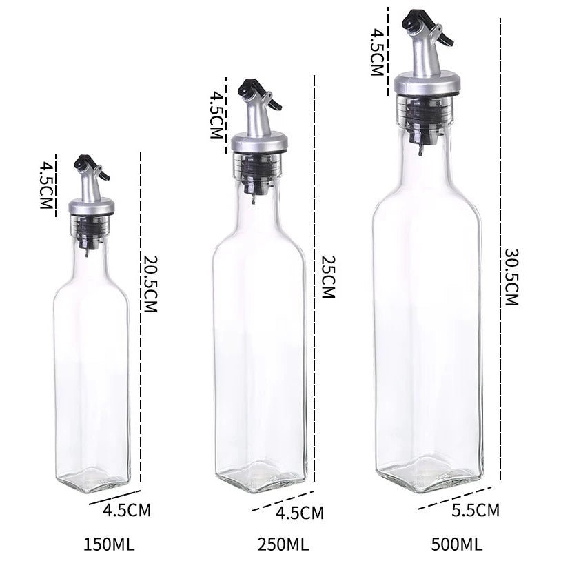 150ML/250ML/500ML Oil Pot Plastic Leak-proof Kitchen Seasoning Soy Sauce Vinegar Bottle Transparent Olive Oil Bottle - Ammpell