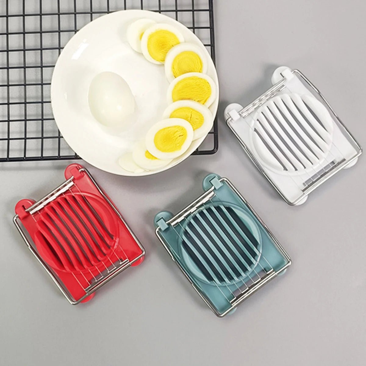 1PC-Single-use Century Egg Slicer, Household Stainless Steel Egg Slicer and Divider, Multifunctional Egg Cutting Tool - Ammpell