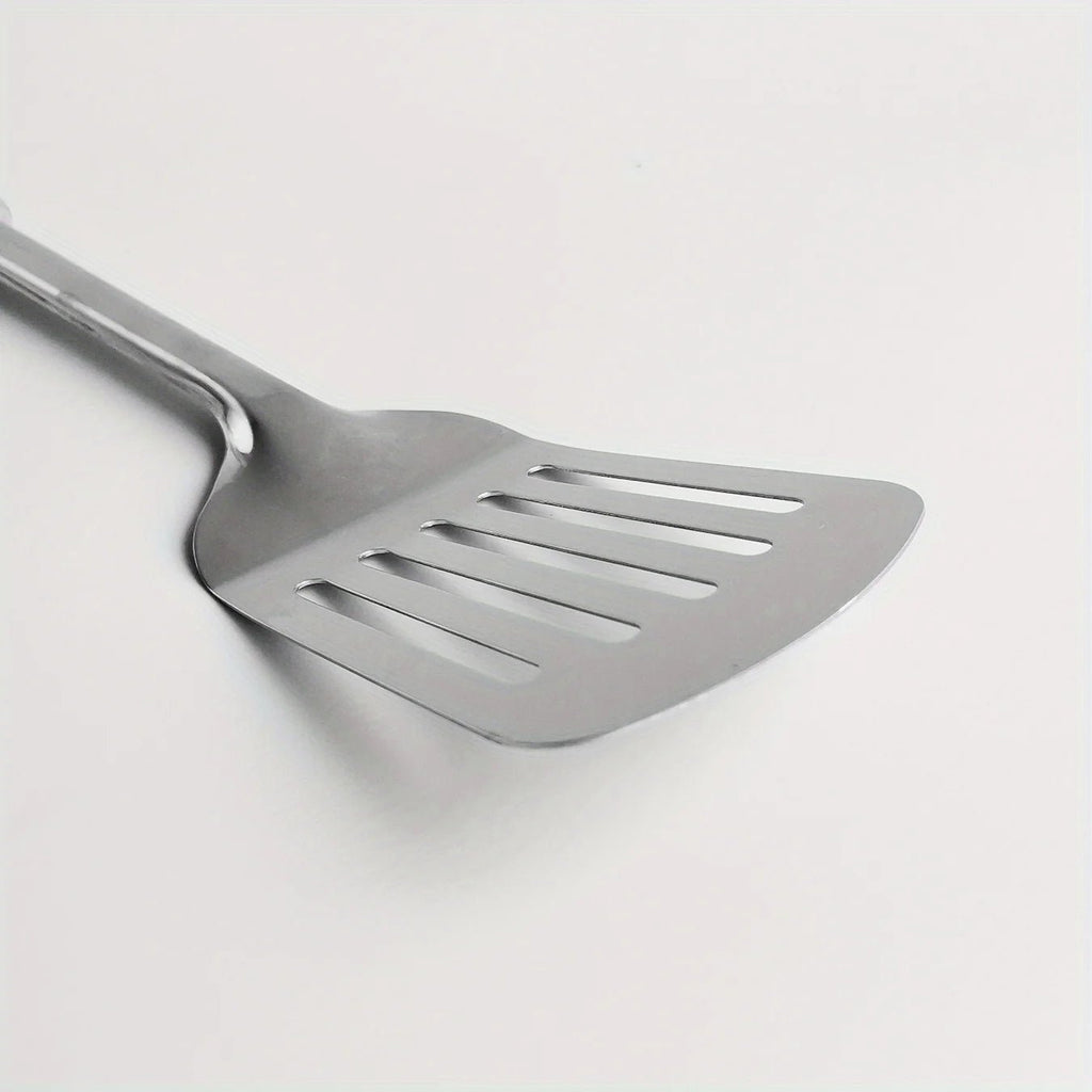 1pc Stainless Steel Slotted Turner Kitchen Cooking Spatula Saute Steak Burger Butter Tool - Ammpell