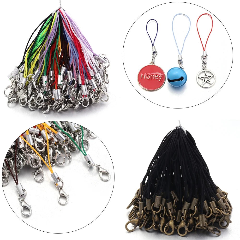 20/100Pcs Lobster Clasp Lanyard Strap Cord Mobile Phone Lanyard Polyester Key Chain Cords Charms Keyring For DIY Jewelry Making - Ammpell