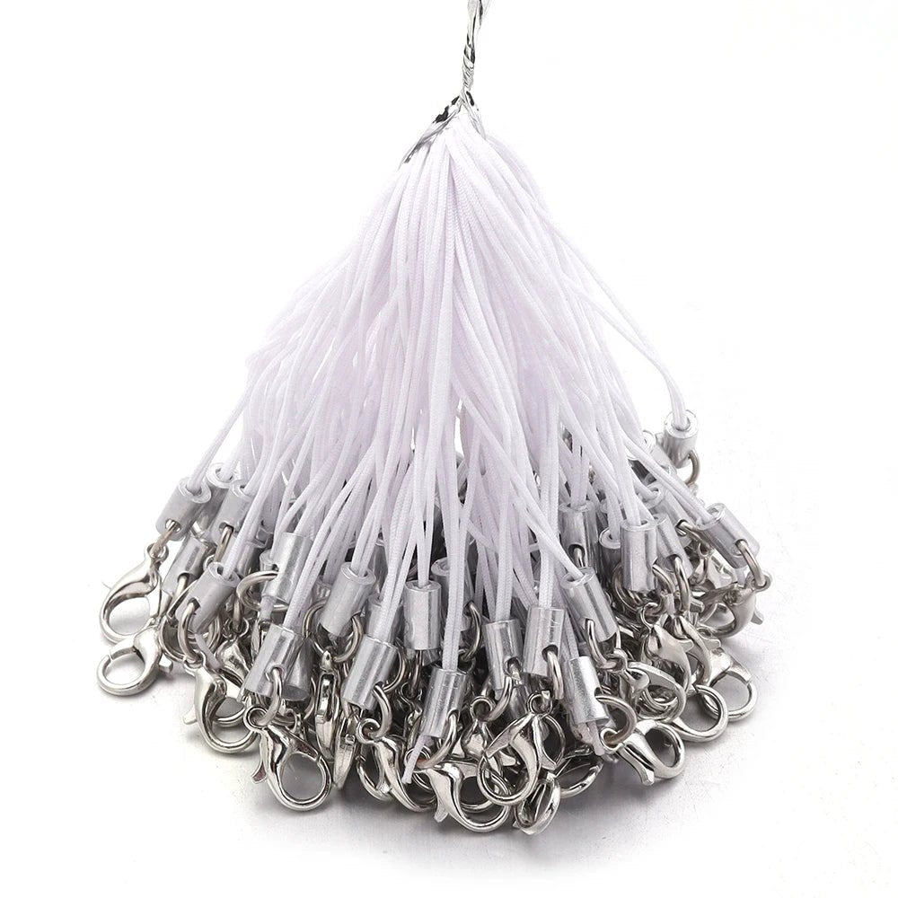 20/100Pcs Lobster Clasp Lanyard Strap Cord Mobile Phone Lanyard Polyester Key Chain Cords Charms Keyring For DIY Jewelry Making - Ammpell