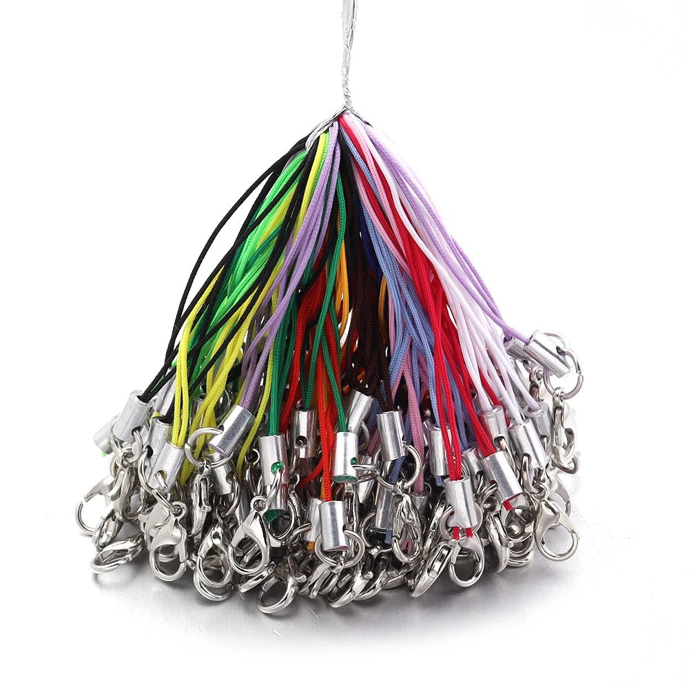 20/100Pcs Lobster Clasp Lanyard Strap Cord Mobile Phone Lanyard Polyester Key Chain Cords Charms Keyring For DIY Jewelry Making - Ammpell