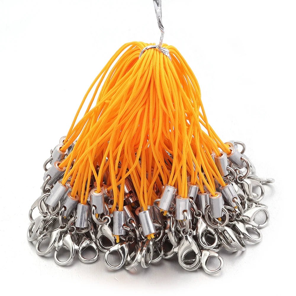 20/100Pcs Lobster Clasp Lanyard Strap Cord Mobile Phone Lanyard Polyester Key Chain Cords Charms Keyring For DIY Jewelry Making - Ammpell