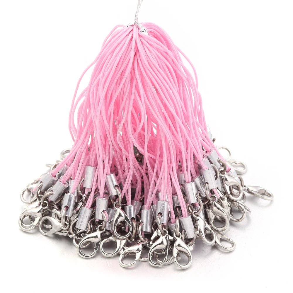 20/100Pcs Lobster Clasp Lanyard Strap Cord Mobile Phone Lanyard Polyester Key Chain Cords Charms Keyring For DIY Jewelry Making - Ammpell