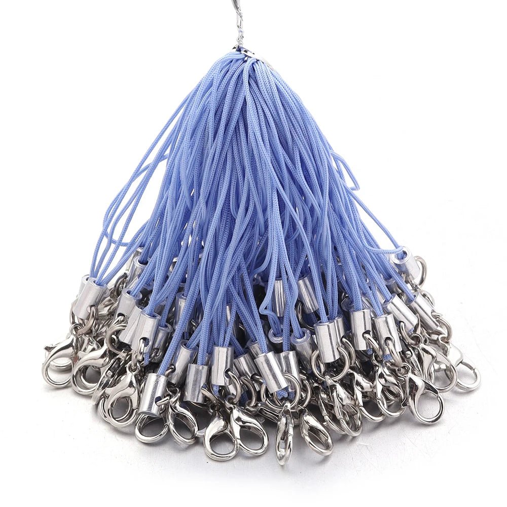 20/100Pcs Lobster Clasp Lanyard Strap Cord Mobile Phone Lanyard Polyester Key Chain Cords Charms Keyring For DIY Jewelry Making - Ammpell