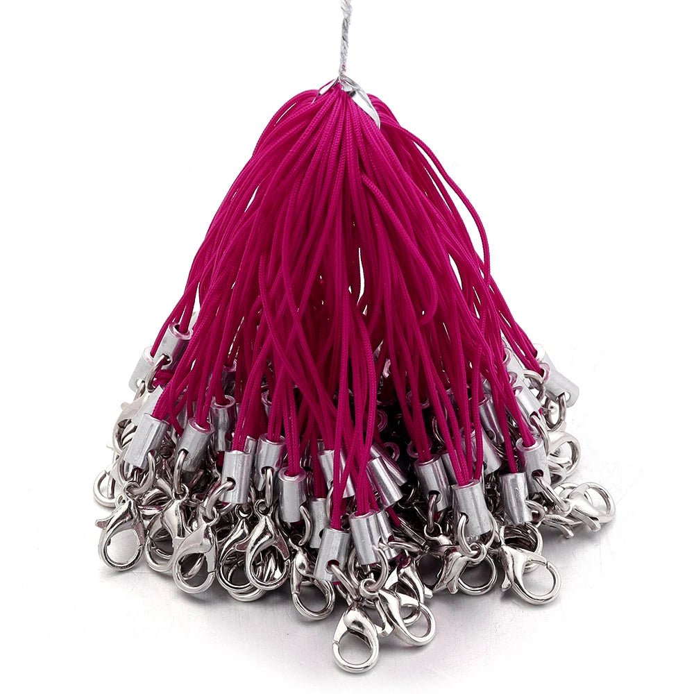 20/100Pcs Lobster Clasp Lanyard Strap Cord Mobile Phone Lanyard Polyester Key Chain Cords Charms Keyring For DIY Jewelry Making - Ammpell
