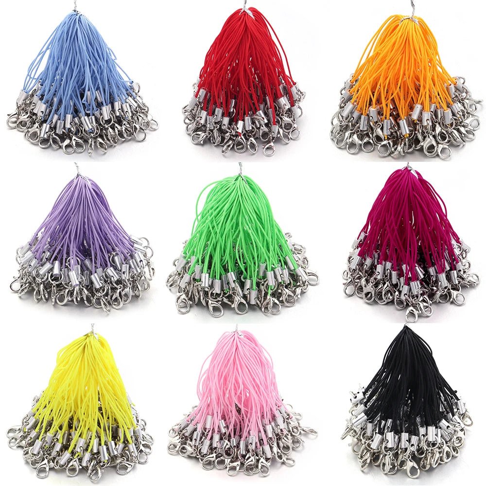 20/100Pcs Lobster Clasp Lanyard Strap Cord Mobile Phone Lanyard Polyester Key Chain Cords Charms Keyring For DIY Jewelry Making - Ammpell