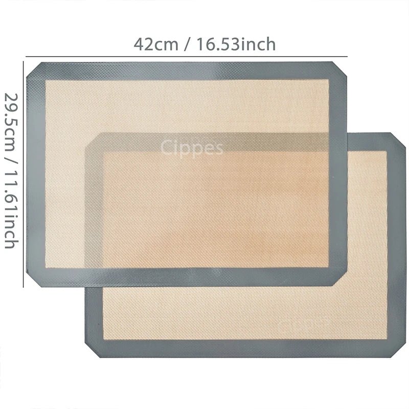 2PCS Silicone Baking Mats for Oven, 42x29.5cm, Reusable Non Stick Heat Resistant Bakeware Sheets Liner,for Cookies Macaron Bread - Ammpell