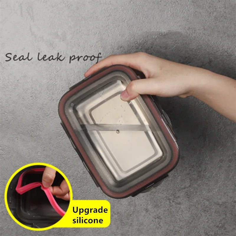 304 Stainless Steel Food Lunch Bento Box Sealed Leakproof Travel Storage Box Household Pickle Box Microwave Heating Lunchboxs - Ammpell