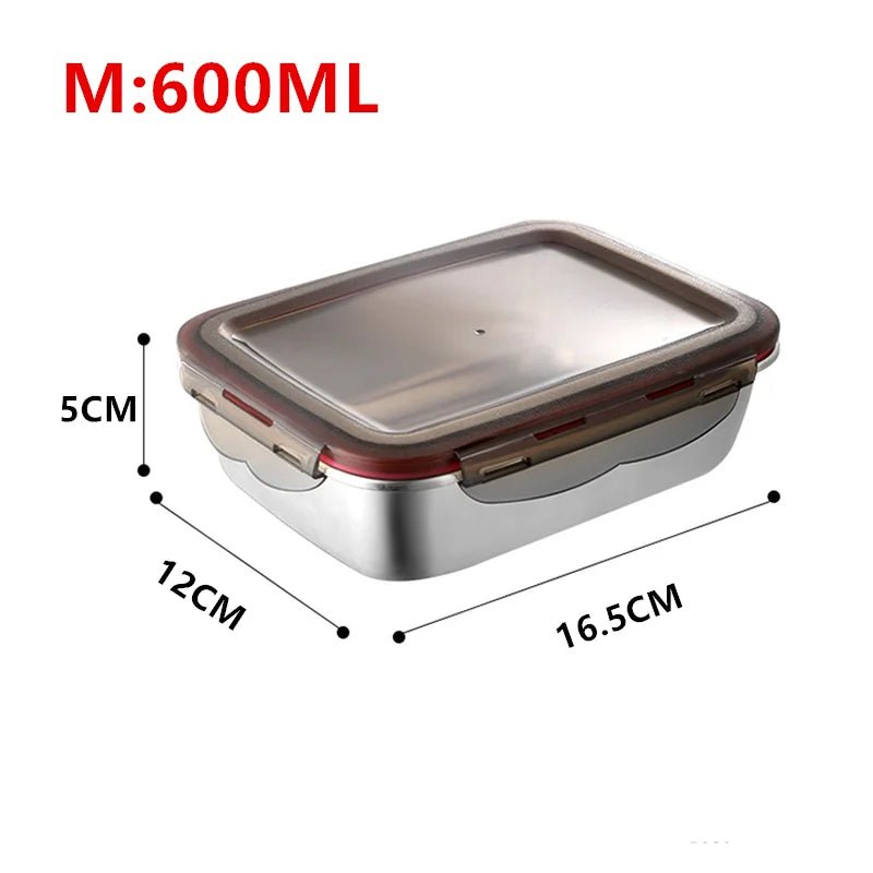 304 Stainless Steel Food Lunch Bento Box Sealed Leakproof Travel Storage Box Household Pickle Box Microwave Heating Lunchboxs - Ammpell