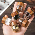 6 - Pack Mini Glass Dispenser Bottles - Ounce Portable Containers, Suitable for Traveling, Picnics, Camping, and Kitchen Use - Ammpell