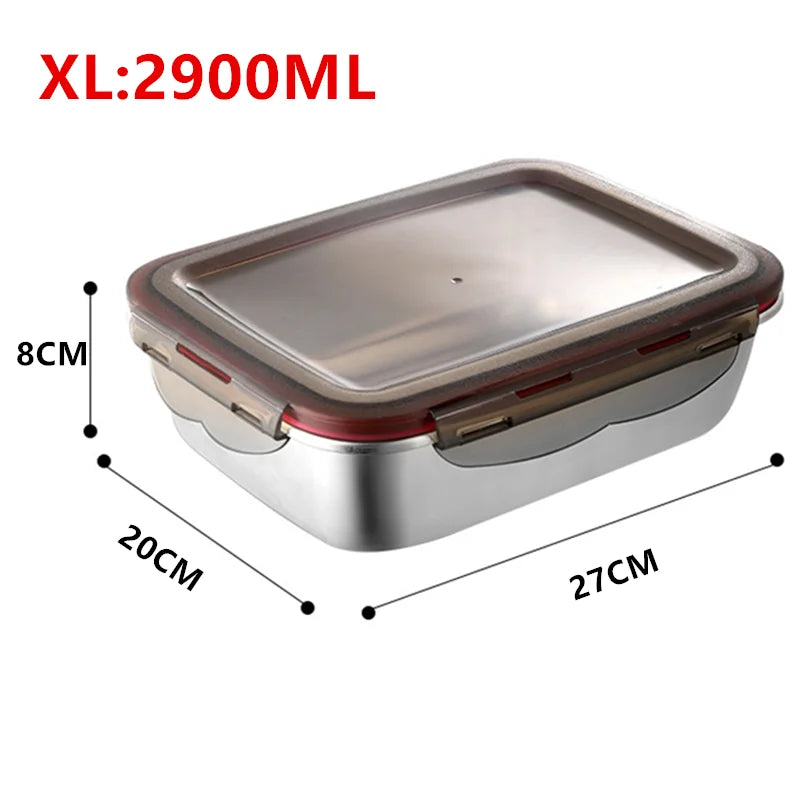 304 Stainless Steel Leakproof Lunch Box, 220ml to 2900ml