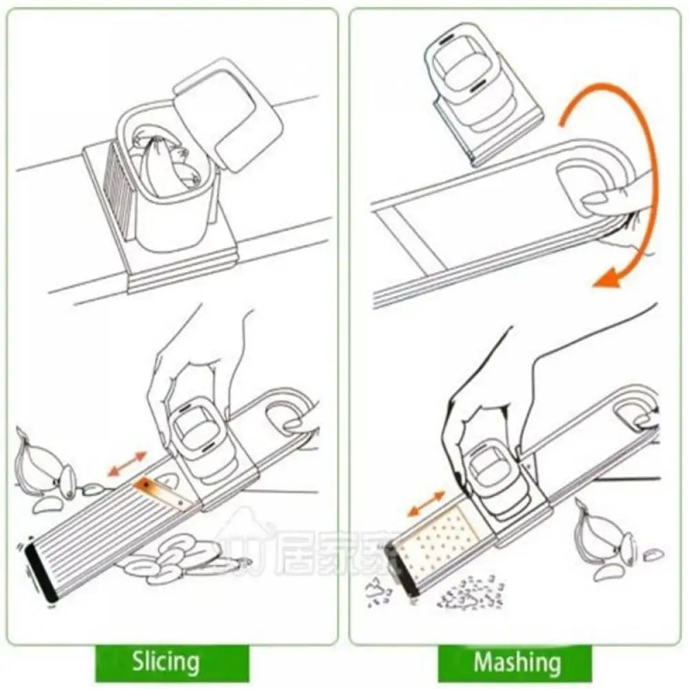 2-in-1 Ginger and Garlic Slicer and Grinder, Manual Kitchen Chopper
