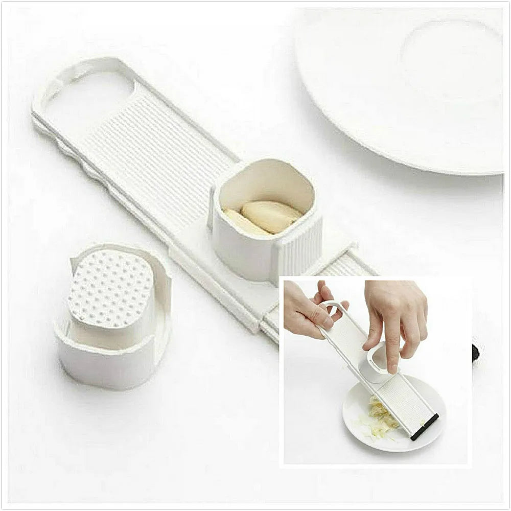 2-in-1 Ginger and Garlic Slicer and Grinder, Manual Kitchen Chopper