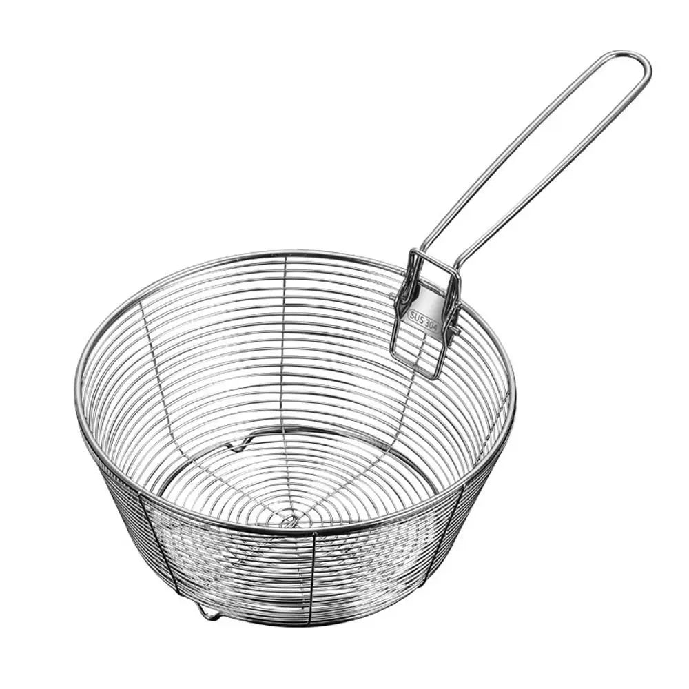304 Stainless Steel Deep Fry Basket with Folding Handle