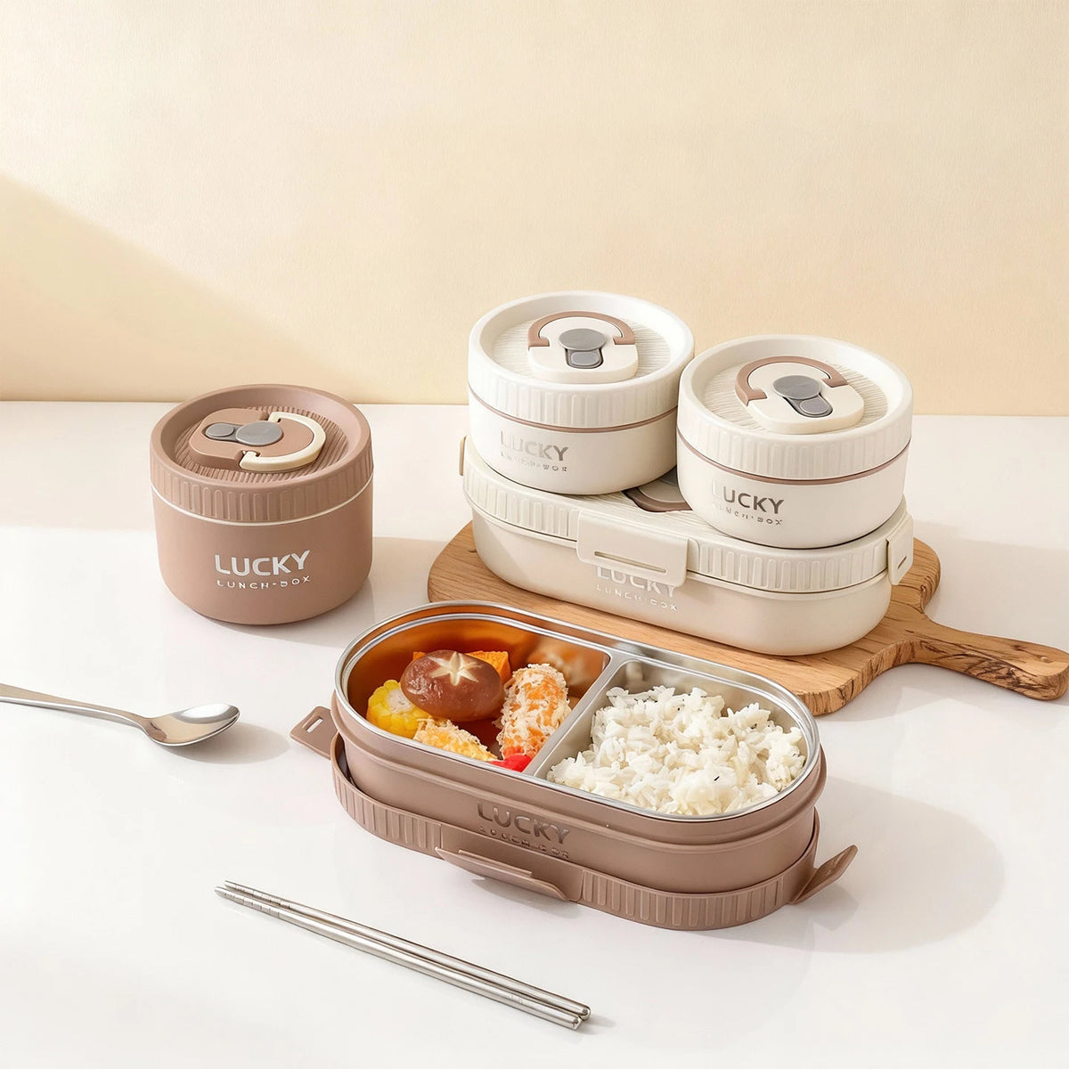 304 Stainless Steel Oval Insulated Lunch Box with Dividers, Leak-Proof, 850 to 1650 ml