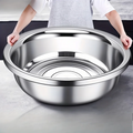 Oversized 36 cm Stainless Steel Mixing Bowl, Large Salad and Washing Bowl, 1 or 2 Pack