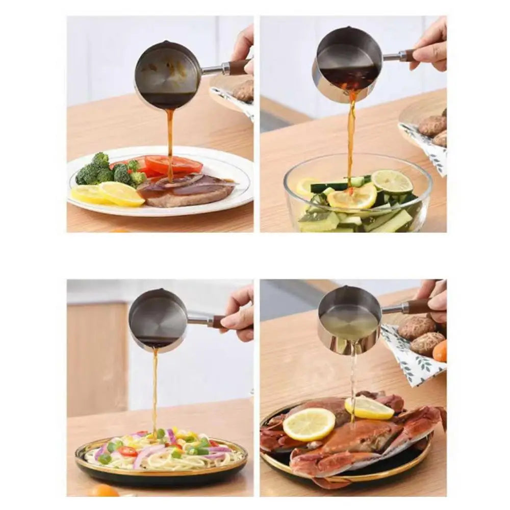 125ml/250ml Induction Sauce Pan Stainless Steel Hot Oil Pot Milk Pan Small Saucepan with Ergonomic Handle