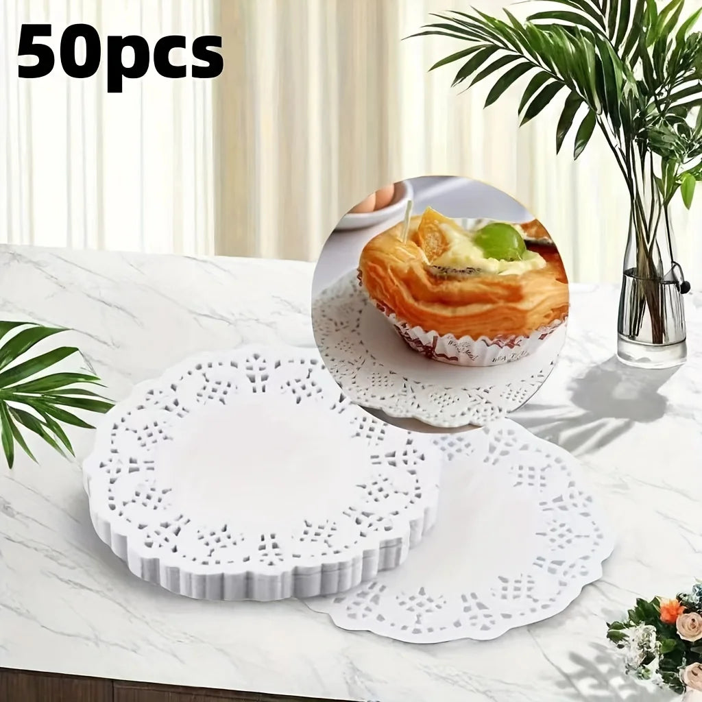 Paper Doilies, Round, Oval or Rectangular, 50 or 100 Pack