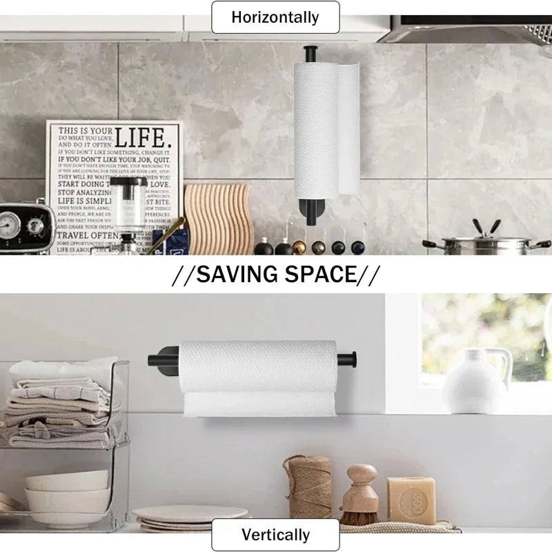 Adhesive Stainless Steel Kitchen Roll and Toilet Paper Holder