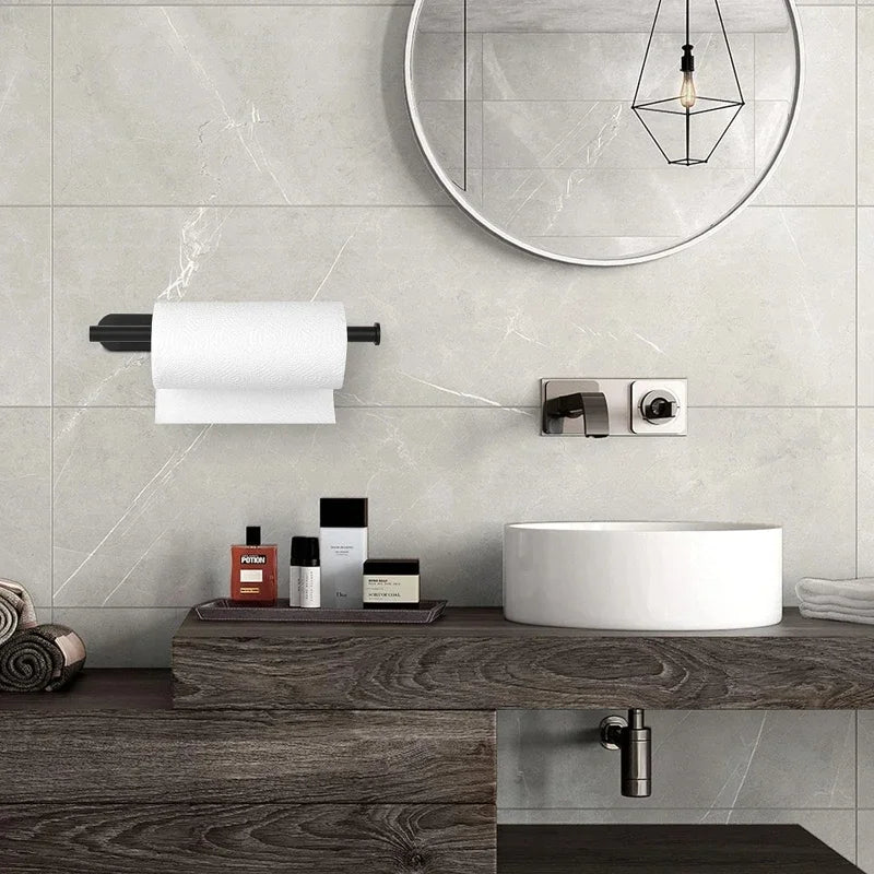 Adhesive Stainless Steel Kitchen Roll and Toilet Paper Holder