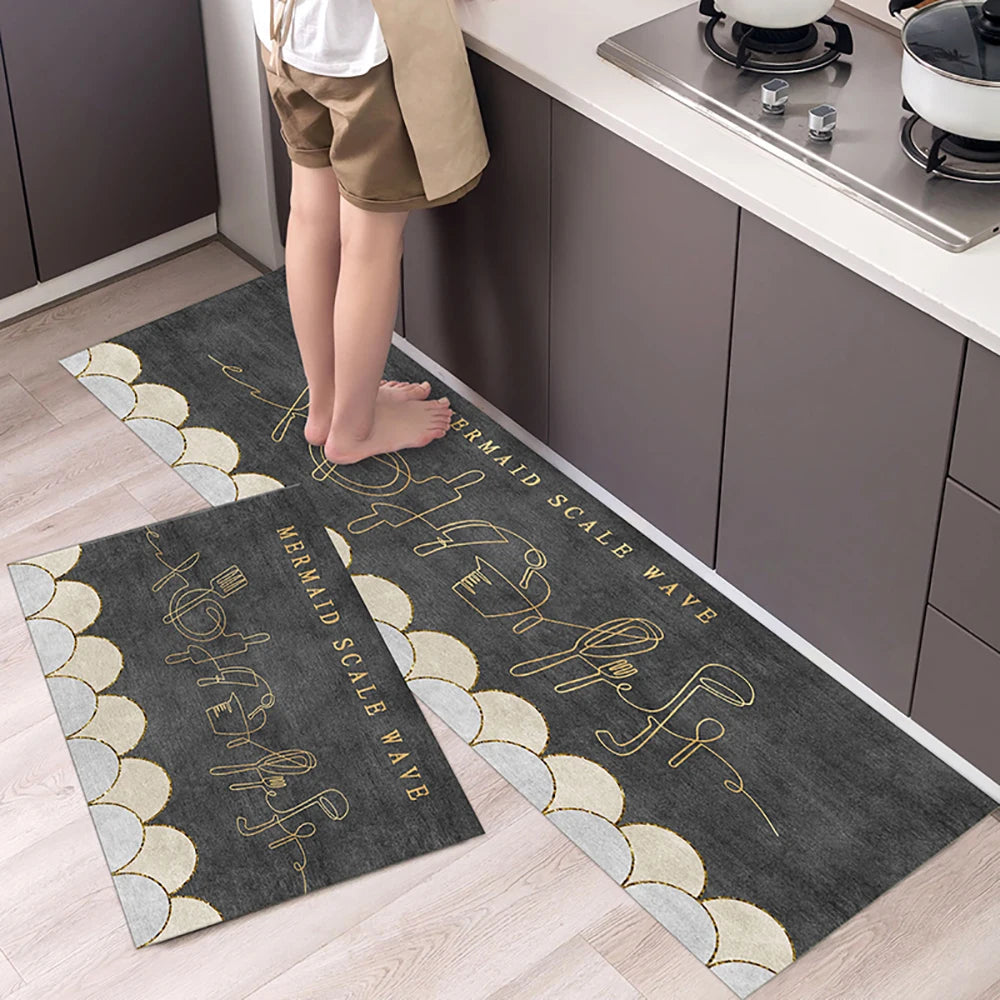 Soft Washable Kitchen Floor Mat and Runner, Anti-Slip, 40 to 160cm