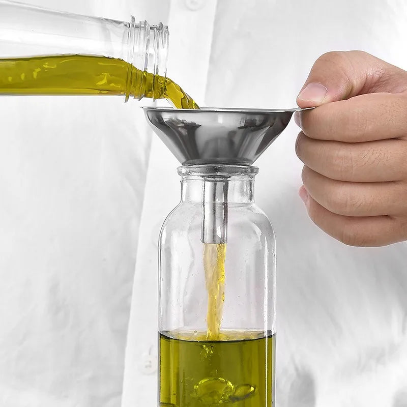 Stainless Steel Kitchen Funnel Set with Cleaning Brush