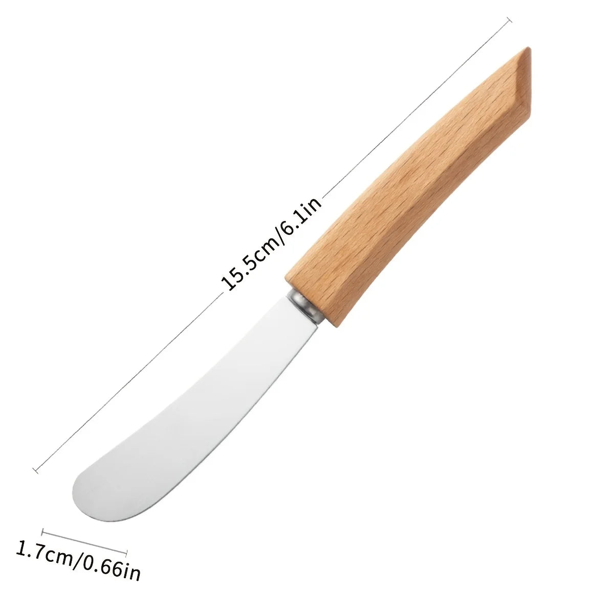 Stainless Steel Butter Knife with Wooden Handle, Bread and Jam Spreader, 1 or 2 Pack