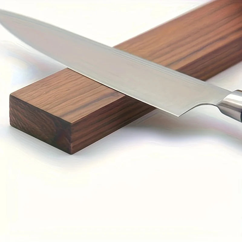 Walnut Wood Magnetic Knife Holder, 16 inch (40 cm) Wall-Mounted Knife Strip