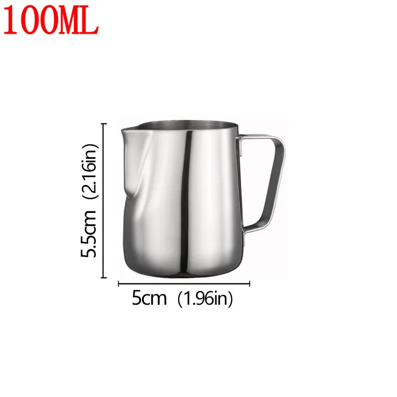 Stainless Steel Milk Frothing Jug, 100ml to 600ml