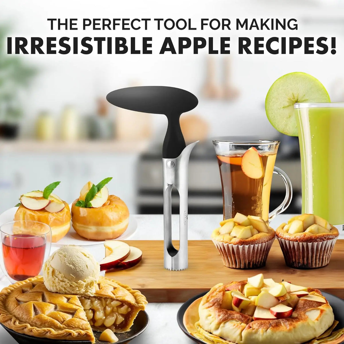 1PC Premium Stainless Steel Kitchen  Apple Corer Tool Ultra Sharp Easy to Use & Clean Durable Fruit Corer Remover