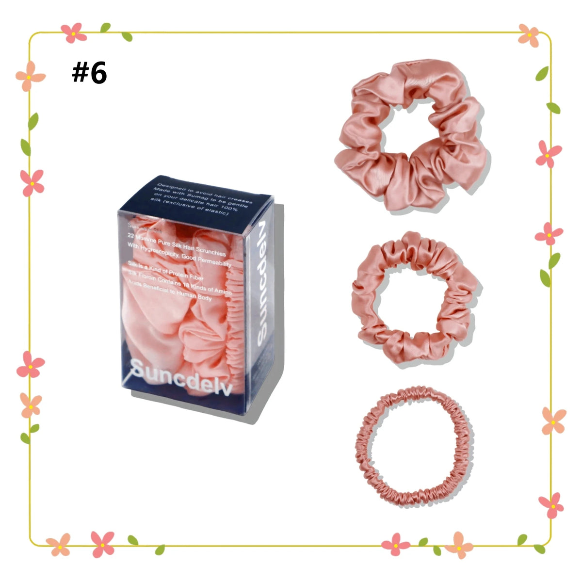 Silk Hair Scrunchies Set of 3, Widths 1cm, 2cm and 3cm