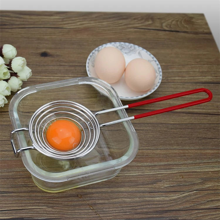 Stainless Steel Egg Separator with Long Handle, Egg Yolk and White Divider