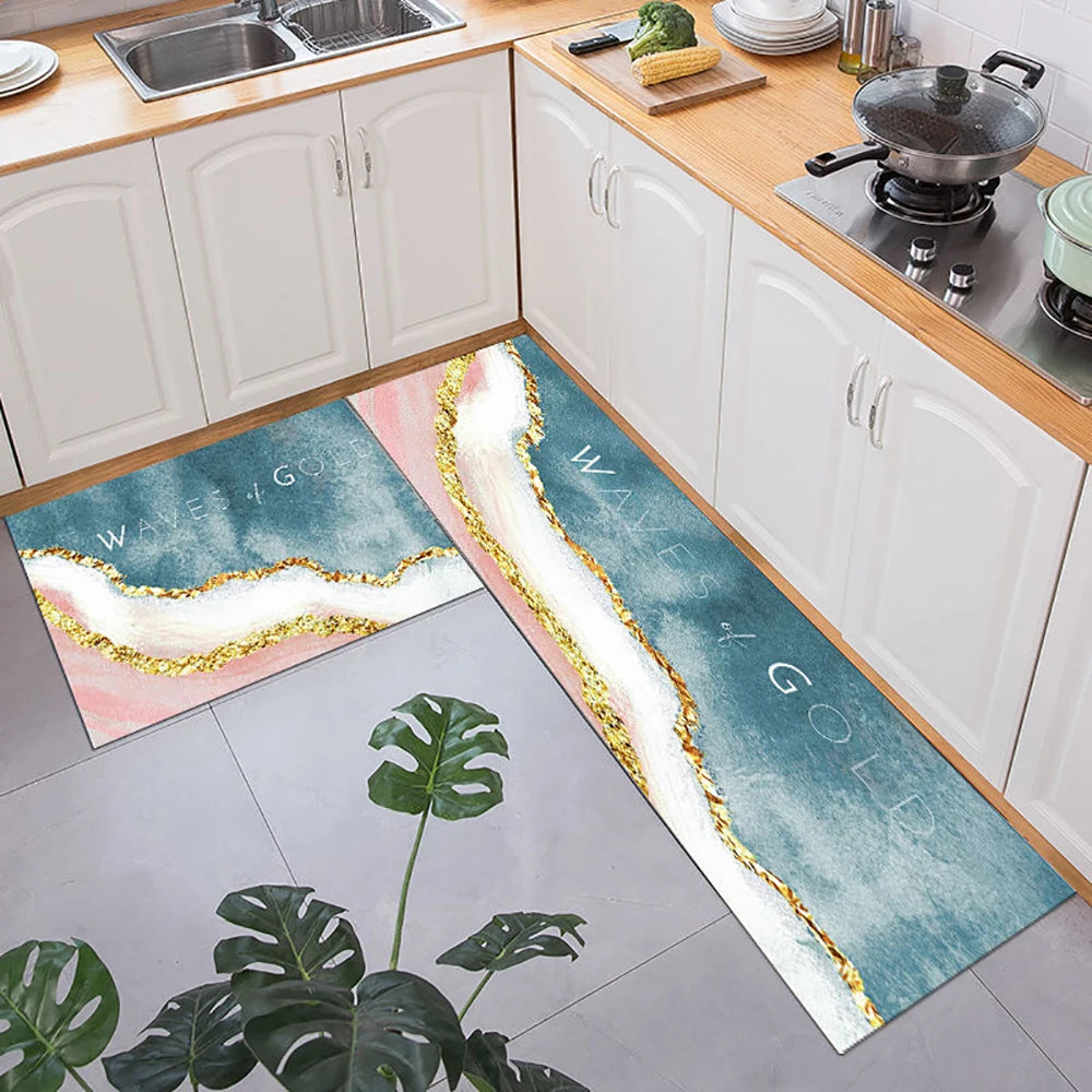 Soft Washable Kitchen Floor Mat and Runner, Anti-Slip, 40 to 160cm