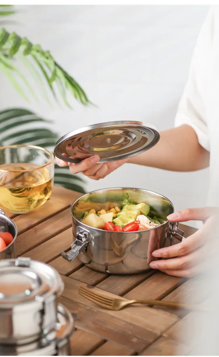 304 Stainless Steel Leak-Proof Lunch Box, Bento Box for Picnic and Work, 350 ml to 3000 ml