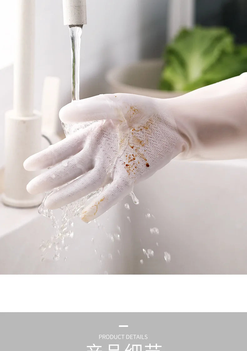 Waterproof Latex Dishwashing Gloves, Thin Household Rubber Cleaning Gloves, S, M or L
