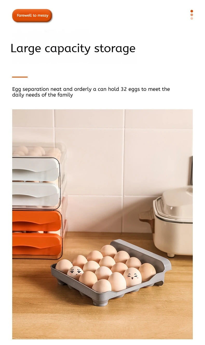 Automatic Scrolling Egg Rack Holder Storage Box Egg Basket Container Organizer Rolldown Refrigerator Egg Dispenser For Kitchen