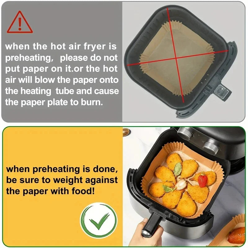 Disposable Air Fryer Paper Liners, 50 to 200 Pack