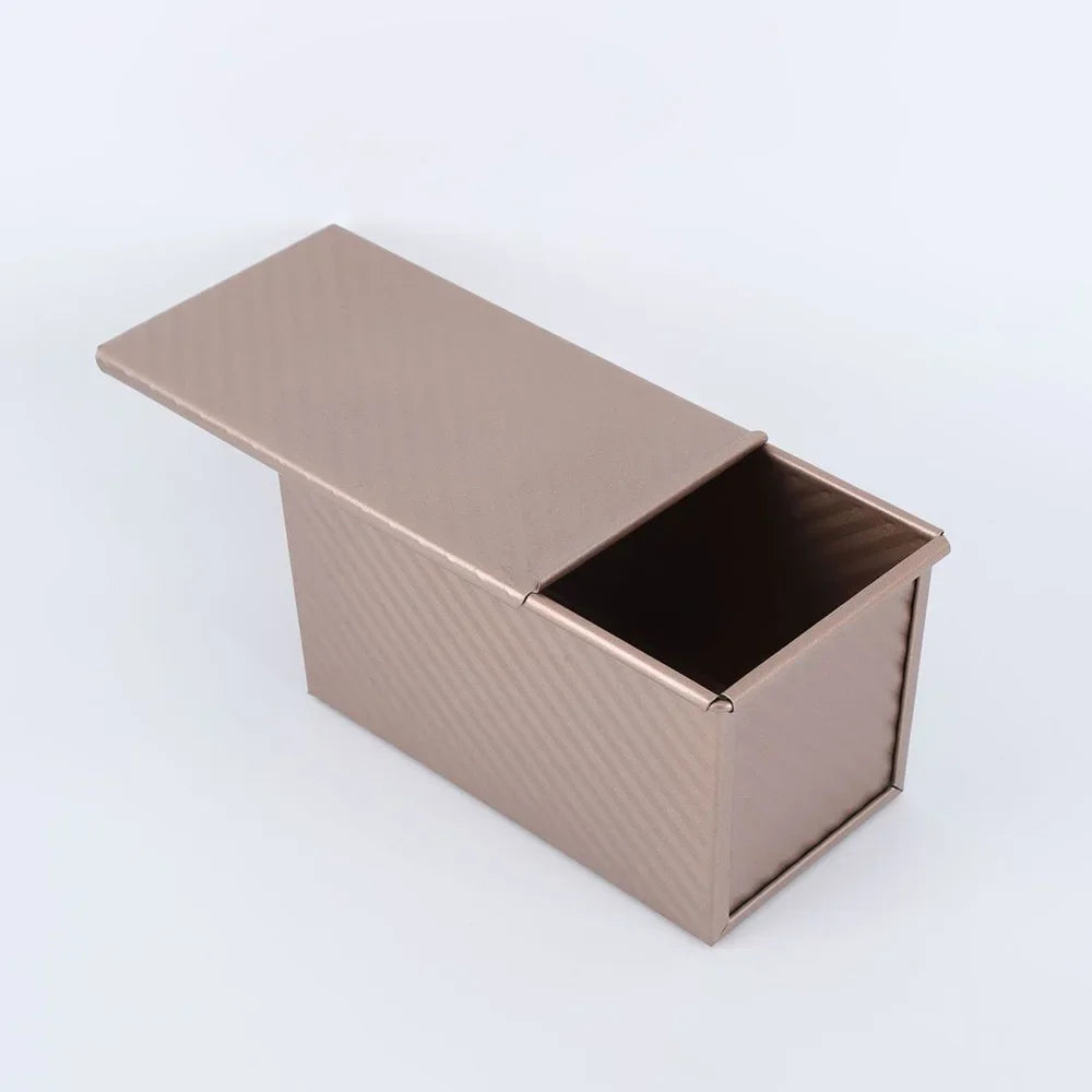 Nonstick Pullman Loaf Pan with Lid, Carbon Steel Corrugated Toast Tin, Small or Large
