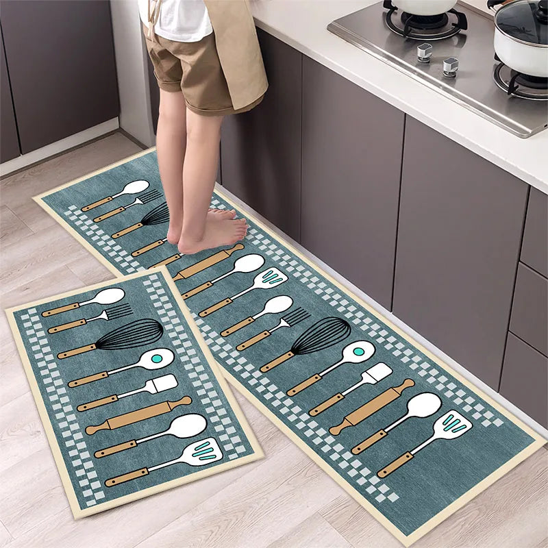 Soft Washable Kitchen Floor Mat and Runner, Anti-Slip, 40 to 160cm