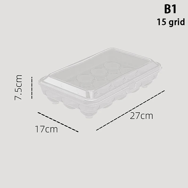Stackable Egg Storage Box for Fridge, 10 or 15 Eggs