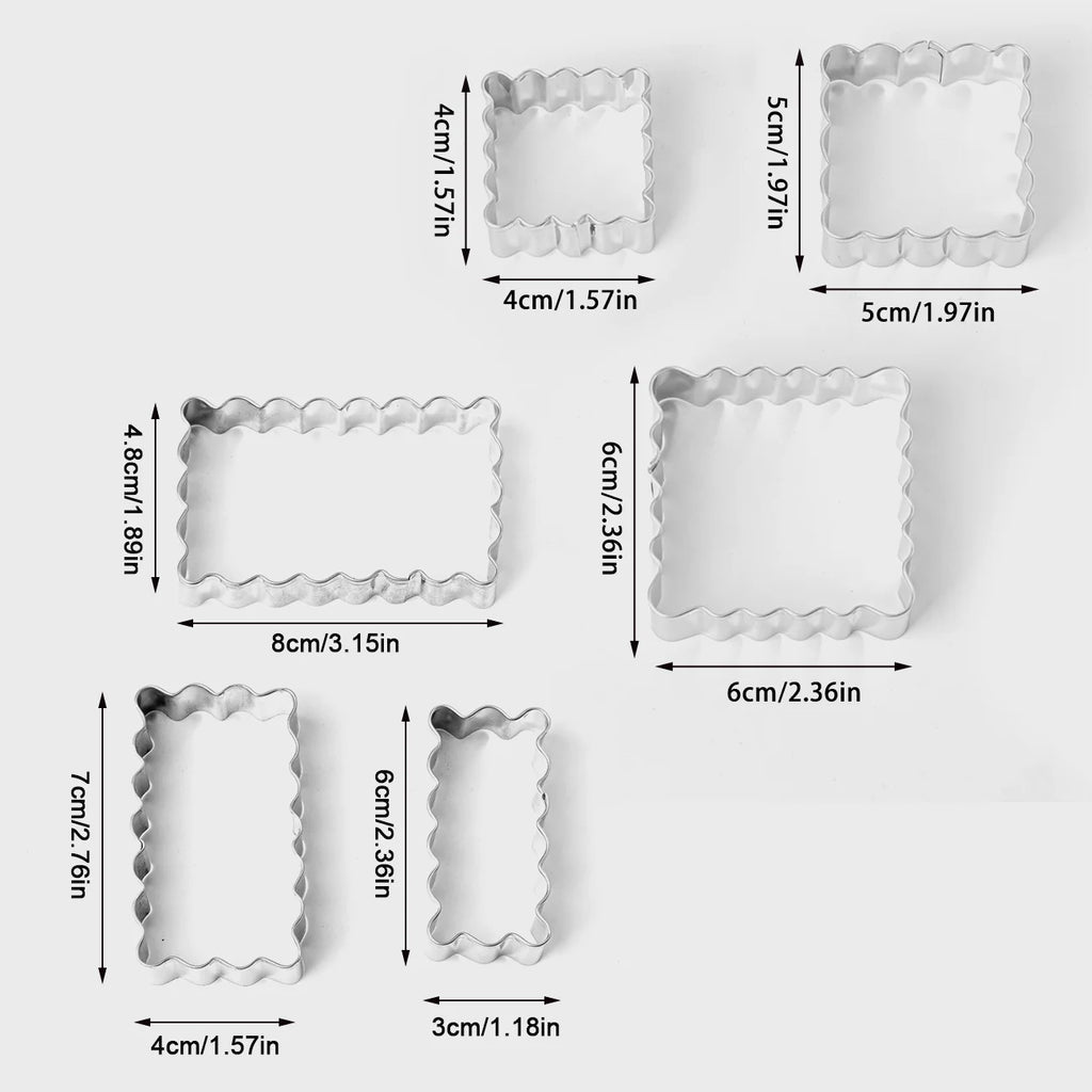 Stainless Steel Cookie Cutter Set, Square and Rectangle